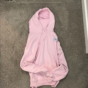 Jerzees Light Pink Hoodie with Blue Embroidery